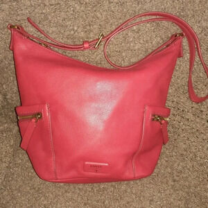 FOSSIL EMERSON Hobo-Red Pebbled Leather-NWT